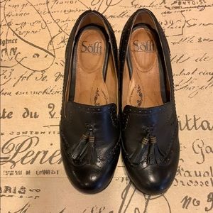 Sofft size 7.5 black retro style shoes